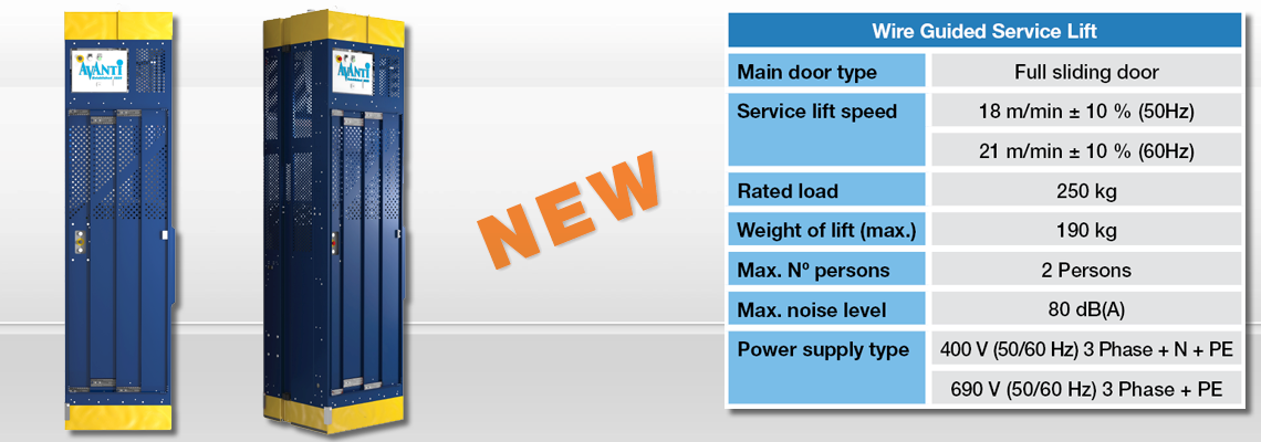Service Lift Rope Wire Guided Service Lifts