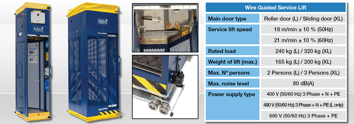 Service Lift Rope Wire Guided Service Lifts